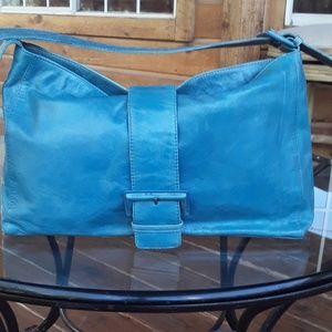 Fantastic turquoise color hobo bag